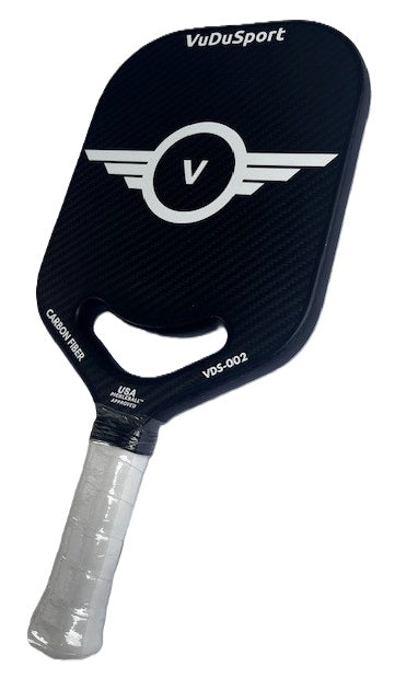 VuDuSport 20mm Raw Carbon Fiber Pickleball Paddle with cover - innovative 3k carbon texture surface